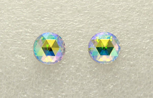 15 mm Iridescent Aurora Borealis Faceted Crystal Magnetic Clip On Earrings - Laura Wilson Gallery 
