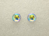 15 mm Iridescent Aurora Borealis Faceted Crystal Magnetic Clip On Earrings - Laura Wilson Gallery 
