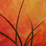 Orange Alien Planet Original Acrylic Painting on Canvas Board - Laura Wilson Gallery 