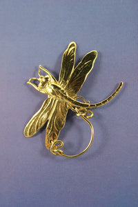 14 Karat Gold Plated Brass Dragonfly Magnetic Eyeglass Holder or Brooch - Laura Wilson Gallery 