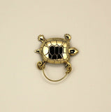 14 Karat Gold Plated Detailed Brass Turtle Magnetic Eyeglass Holder or Brooch - Laura Wilson Gallery 