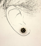 10 mm Round 9 Stone Cluster Swarovski Amethyst Crystal Magnetic Earrings - Laura Wilson Gallery 