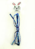 Handmade Hand Painted White Rabbit Magnetic Eyeglass Holder - Laura Wilson Gallery 