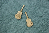 Gold Satin Finish Electric Guitar Magnetic Earrings - Laura Wilson Gallery 