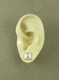 9  mm Square Pewter Silver Magnetic Non Pierced Earrings - Laura Wilson Gallery 