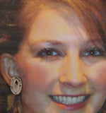 Large Embossed Silver Oval Magnetic Earrings - Laura Wilson Gallery 