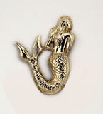 14 Karat Gold Plated Brass Mermaid Magnetic Eyeglass Holder or Pin Brooch - Laura Wilson Gallery 