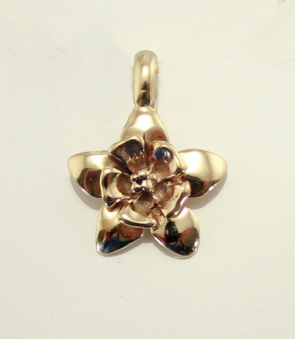 Columbine Flower Pendant or Charm in 14, 18 K Gold, and Sterling - Laura Wilson Gallery 