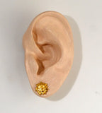 14 Karat Gold Plated 10 mm Tiny Sun Face Magnetic or Pierced Earrings - Laura Wilson Gallery 