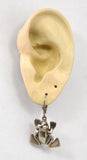 Vintage Sterling Silver Frog Pierced Earrings