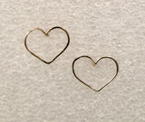 Pierced Earring Hearts in Sterling Silver Wire
